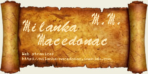 Milanka Macedonac vizit kartica